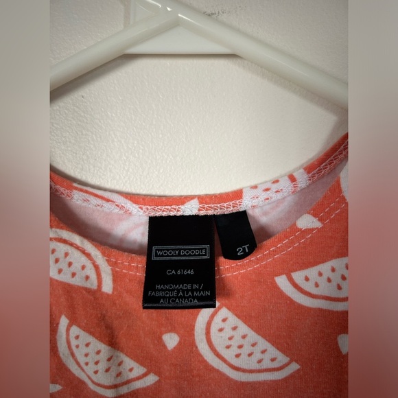 Canadian Made Wooly Doodle Tank Top Watermelon Print 2T - Picture 3 of 5